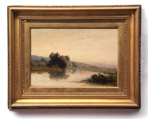 Early Morning On The River Oil Painting by Edwin Henry Boddington