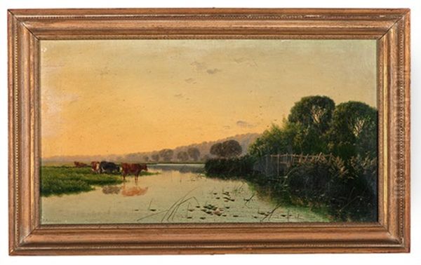 The Thames Near Oxford Oil Painting by Edwin Henry Boddington