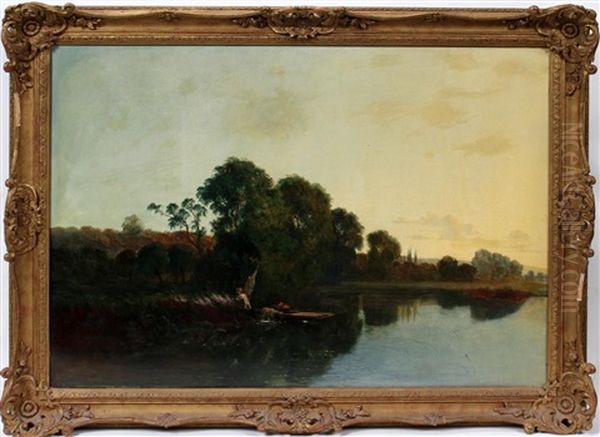 Summer Landscape Oil Painting by Edwin Henry Boddington