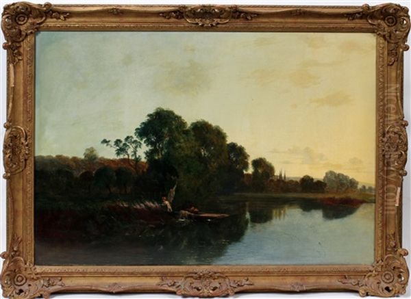 Summer Landscape Oil Painting by Edwin Henry Boddington