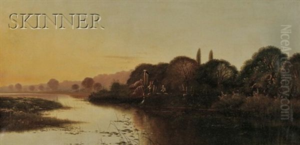 Landscape At Dusk Oil Painting by Edwin Henry Boddington