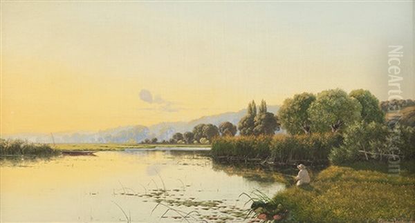 Der Angler Am See by Edwin Henry Boddington