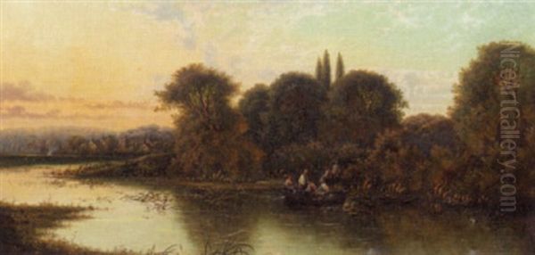 An Autumn Evening, Molesford On Thames Oil Painting by Edwin Henry Boddington