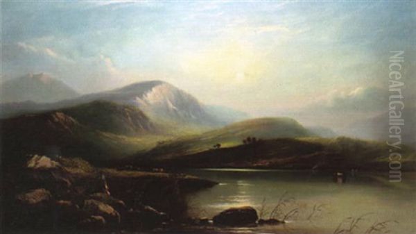 By The Loch Oil Painting by Edwin Henry Boddington