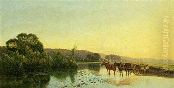 Early Morning On The Thames Oil Painting by Edwin Henry Boddington