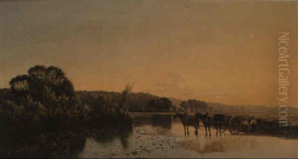 Early Morning On The Thames Oil Painting by Edwin Henry Boddington