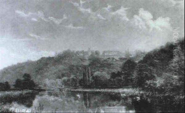 Cliveden From The River Thames Oil Painting by Edwin Henry Boddington