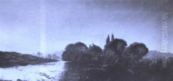 Spring, Thames Oil Painting by Edwin Henry Boddington