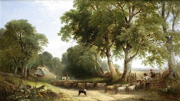 Going To Pasture Oil Painting by Henry John Boddington