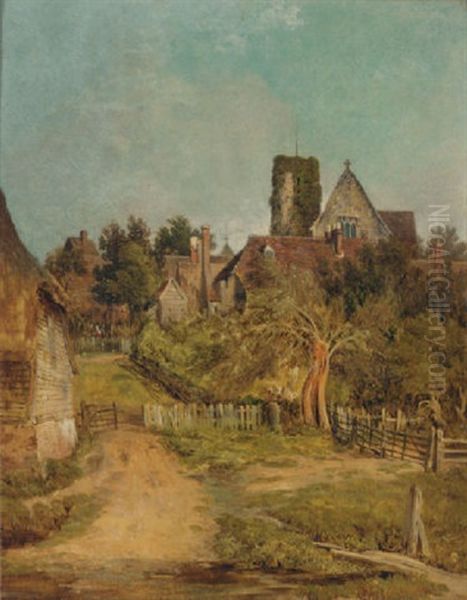 Hungerforth Chruch, Berkshire Oil Painting by Henry John Boddington