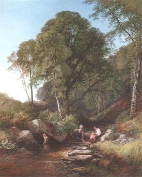 A Wooded Glade Oil Painting by Henry John Boddington