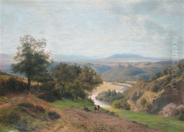 Weite Fluslandschaft Oil Painting by Wilhelm Bode