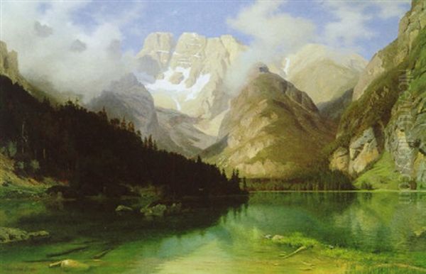 Monte Cristallo Mit Dem Durrensee Im Ampezzotal Oil Painting by Wilhelm Bode