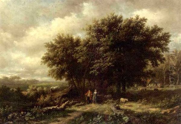 A Promenade In The Countryside Oil Painting by Willem Bodemann