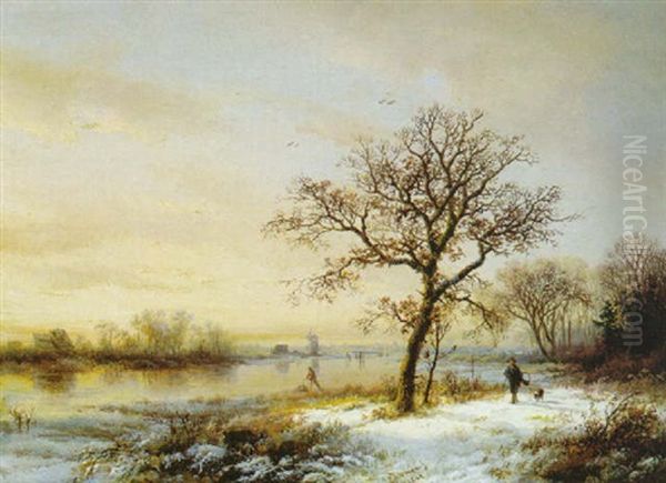 Winter Oil Painting by Willem Bodemann