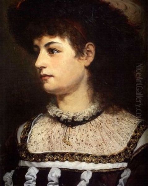 Portrait Of A Lady Oil Painting by Friedrich Bodenmuller