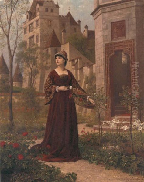 In The Castle Garden Oil Painting by Friedrich Bodenmuller