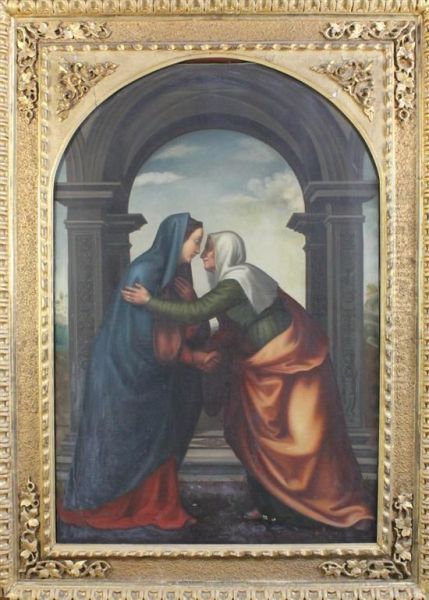 The Visitation Oil Painting by Mariotto Albertinelli