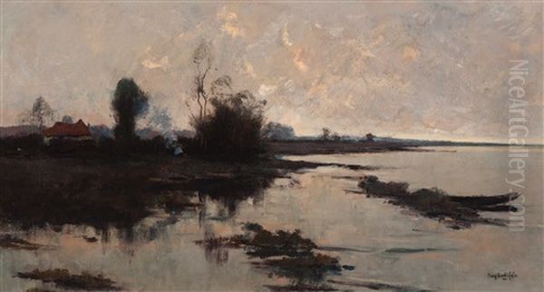 Aan Den Ijssel Oil Painting by Paul Bodifee