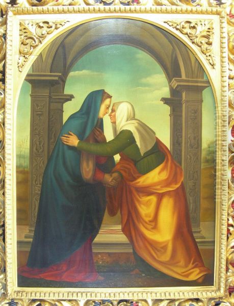 The Visitation Oil Painting by Mariotto Albertinelli