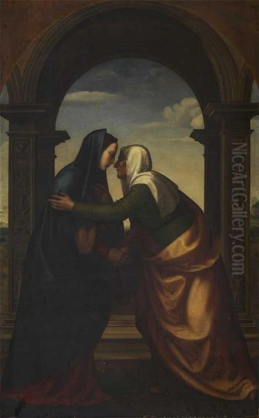 Nossa Senhora E Santa Isabel (1503) Oil Painting by Mariotto Albertinelli