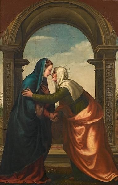 The Visitation Oil Painting by Mariotto Albertinelli