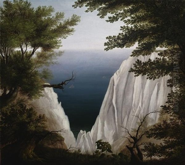 Die Kreidefelsen Auf Rugen Oil Painting by Johann Friedrich Boeck