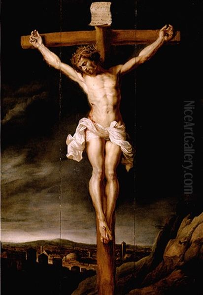 Christ On The Cross Oil Painting by Jan Boeckhorst