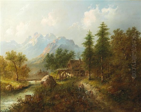 Partie Aus Baiern Oil Painting by Eduard Boehm