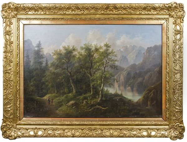 Alpine Landscape Oil Painting by Eduard Boehm