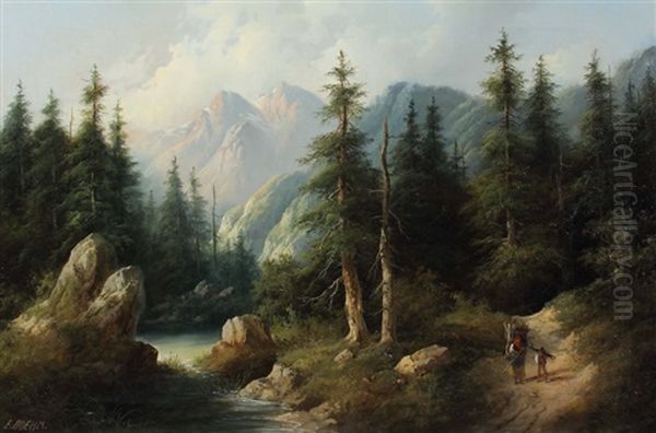 Partie Bei Salzburg Oil Painting by Eduard Boehm