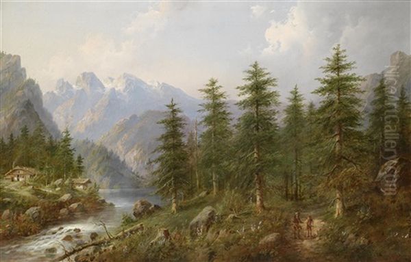 Partie Aus Der Schweiz Oil Painting by Eduard Boehm