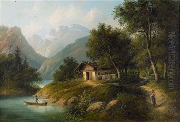 Partie Aus Der Schweiz Oil Painting by Eduard Boehm