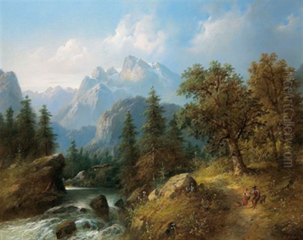 Partie Im Salzkammergut Oil Painting by Eduard Boehm