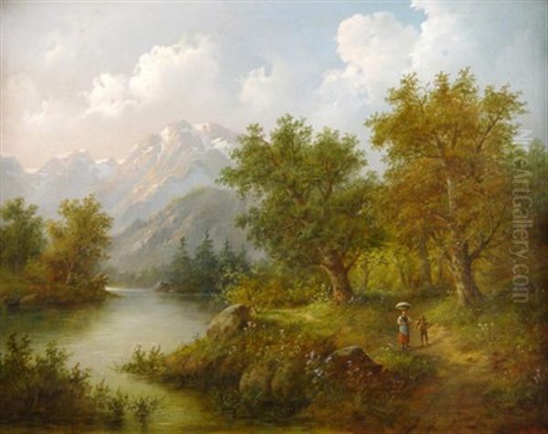 Am Gebirgssee Oil Painting by Eduard Boehm