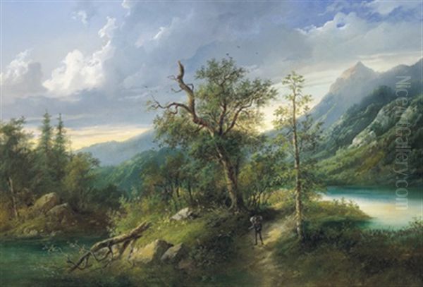 Alpenlandschaft Aus Der Steiermark Oil Painting by Eduard Boehm