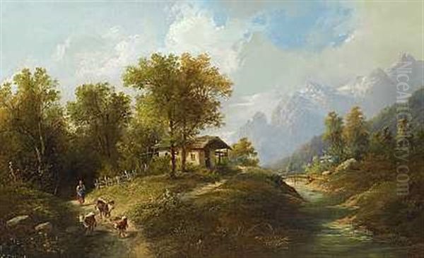 Gebirgsbach Aus Ober-baiern Oil Painting by Eduard Boehm