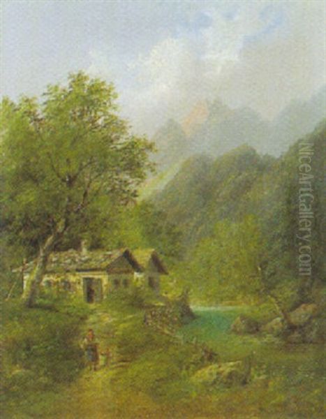 Motiv Aus Dem Salzburger Land by Eduard Boehm