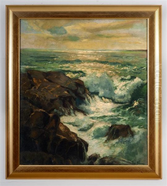 Meereskuste Auf Bornholm Oil Painting by Karl Theodor Boehme