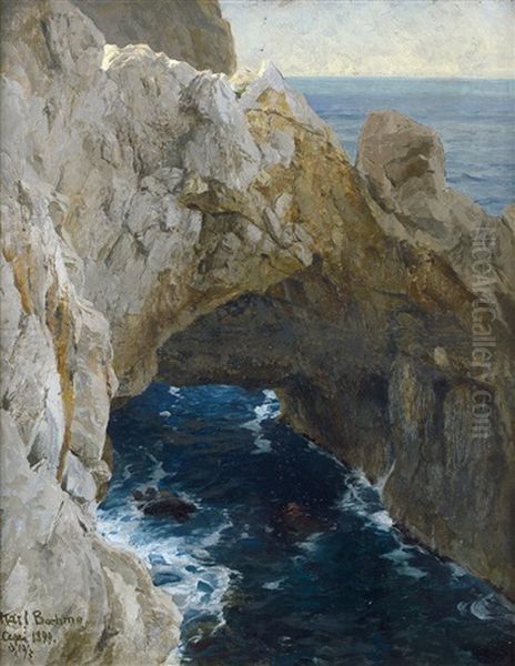 Felsenkuste Auf Capri Oil Painting by Karl Theodor Boehme