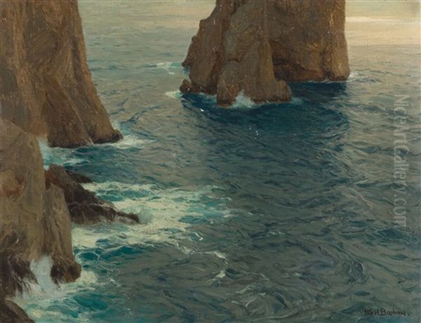 Die Faraglioni Von Capri Oil Painting by Karl Theodor Boehme