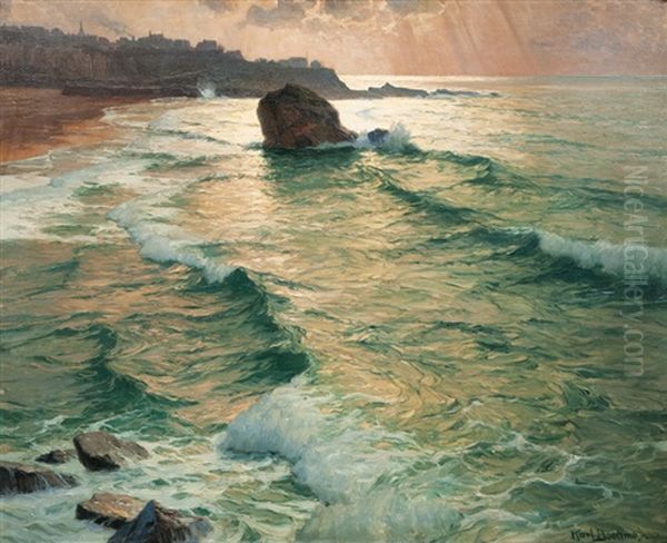 Evening Near Biarritz Oil Painting by Karl Theodor Boehme