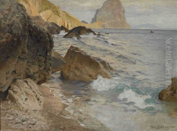 Felsenkuste Auf Capri Oil Painting by Karl Theodor Boehme