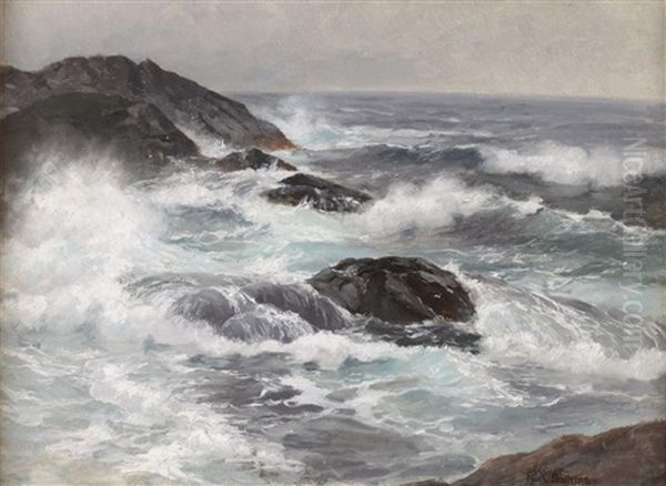 Stormy Sea Oil Painting by Karl Theodor Boehme