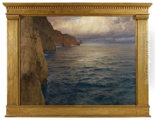 Blick Von Der Villa Krupp Auf Die Steilfelsen Von Capri (isola Di Capri) Oil Painting by Karl Theodor Boehme