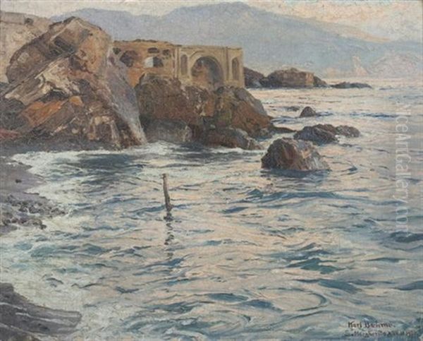 Ruine Franchetti Bei S. Margherita - Ligure by Karl Theodor Boehme