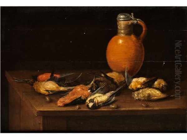 Stilleben Mit Tonkrug Und Erlegten Vogeln Oil Painting by Pieter Boel