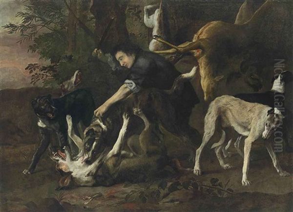 After The Hunt Oil Painting by Pieter Boel