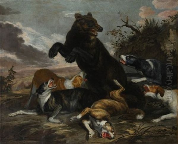 Scene De Chasse A L'ours Oil Painting by Pieter Boel