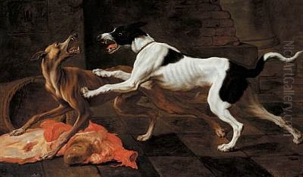 Fighting Dogs Oil Painting by Pieter Boel